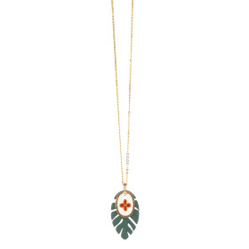 Collier FEUILLE VERT COEUR